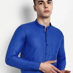 KRAASA Classic Mandarin Collar Pure Cotton Formal Shirt-image-79