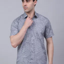 JAINISH Men Grey Classic Pure Cotton Casual Shirt-image-44
