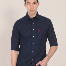 U S Polo Assn Men Blue Solid Casual Shirt-image-91