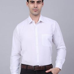 JAINISH Men White Classic Solid Formal Shirt-image-98