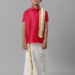 Ramraj Boys Shirt With Veshti & Angavastram-54
