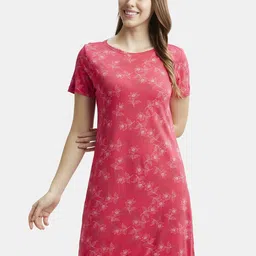 Jockey Printed Micro Modal Cotton Ruffled Hem Styled Sleep Dress-picture-18