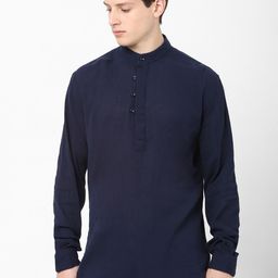 Celio Men Navy Blue Slim Fit Casual Cotton Shirt-image-81