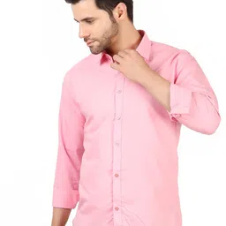 TrulyFeb Men Pink Original Slim Fit Casual Shirt-picture-32