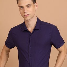 KETCH Slim Fit Spread Collar Casual Shirt-image-98