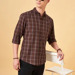 BYFORD by Pantaloons Checked Cotton Slim Fit Casual Shirt-picture-14