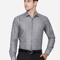 JB STUDIO Men Grey Slim Fit Formal Shirt-image-57
