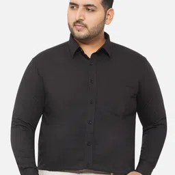 John Pride Men Plus Size Black Comfort Formal Shirt-image-60
