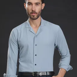 JAVINISHKA India Slim Fit Self Design Lightweight Seersucker Casual Shirt-picture-6