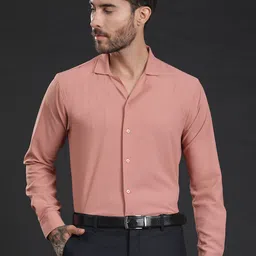 JAVINISHKA India Slim Fit Self Design Lightweight Seersucker Casual Shirt-picture-2