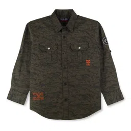 Gini and Jony Boys Camouflage Printed Cotton Casual Shirt-image-11