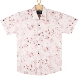 CAVIO Boys Rust Floral Printed Casual Shirt-image-70