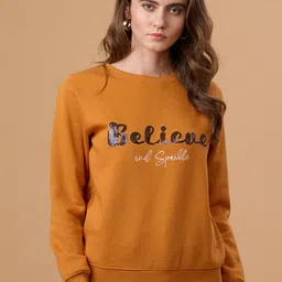 Gipsy Women Mustard Printed Sweatshirt-image-39