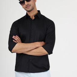 JADE BLUE Slim Fit Spread Collar Full Sleeves Cotton Shirt-image-87