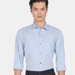 Arrow Men Blue Pure Cotton Formal Shirt-picture-38
