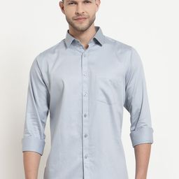 Emerals Men Turquoise Blue Standard Regular Fit Cotton Formal Shirt-image-76