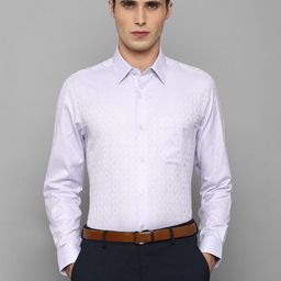 Louis Philippe Men Purple Slim Fit Pure Cotton Formal Shirt-image-32