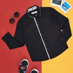 Pantaloons Junior Boys Contrast Placket Casual Cotton Shirt-image-15