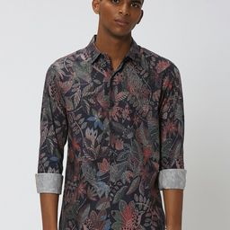Mufti Floral Printed Opaque Pure Cotton Casual Shirt-picture-20