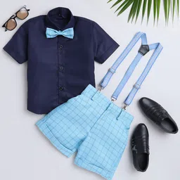 Jeetethnics Boys Shirt Collar Shirt & Shorts With Suspenders-9