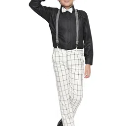 BAESD Boys Shirt With Trousers And Suspenders Set-image-109