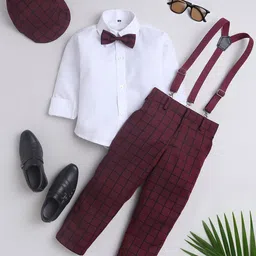 Jeetethnics Boys Shirt Collar Shirt & Trouser With Suspenders-43