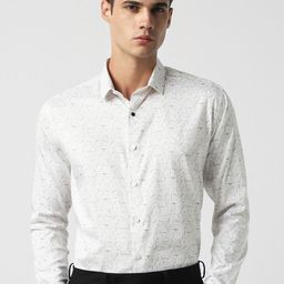 V Dot Slim Fit Micro Ditsy Printed Formal Shirt-image-63