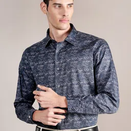 Cantabil Men Spread Collar Floral Printed Cotton Formal Shirt-image-19
