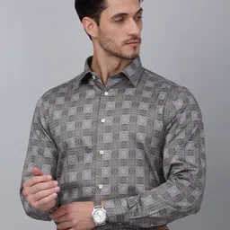 Cantabil Men Geometric Printed Opaque Formal Shirt-image-13