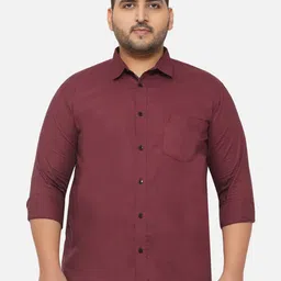Plus Size Men Maroon Premium Casual Stretchable Shirt-20
