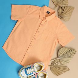 Hoop Boys Spread Collar Cotton Casual Shirt-image-46