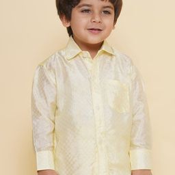 Sethukrishna Boys Self Design Spread Collar Party Shirt-44