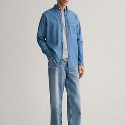 GANT Men Button-Down Collar Solid Cotton Casual Shirt-image-85