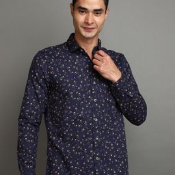 V-Mart Floral Printed Twill Weave Cotton Casual Shirt-image-75