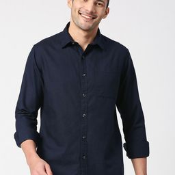 SNX Tailored Fit Spread Collar Pure Cotton Casual Shirt-image-95