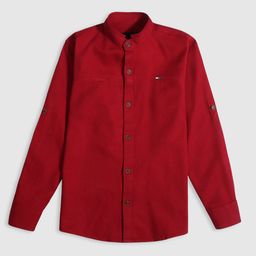 CAVIO Boys Standard Cotton Button-Down Collar Roll-Up Sleeves Opaque Casual Shirt-image-70