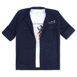 CAVIO Boys Standard Full Sleeve Cotton Shirt With T-shirt-image-26