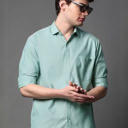 BROWN BROTHERS Standard Spread Collar Opaque Cotton Casual Shirt-image-76
