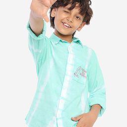 BONKIDS Boys Standard Tie & Dye Cotton Casual Shirt-image-32