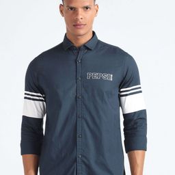 Flying Machine Colourblocked Pure Cotton Casual Shirt-picture-3