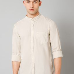 Cantabil Comfort Band Collar Cotton Casual Shirt-image-96