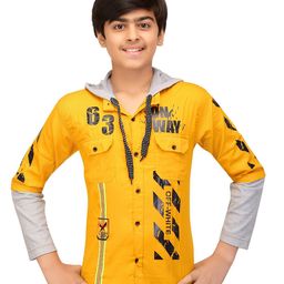 BAESD Boys Comfort Hooded Printed Casual Shirt-image-44