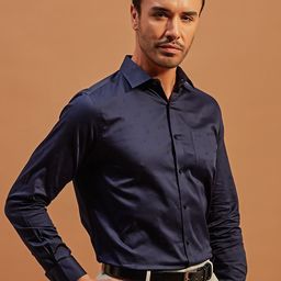 THINC Men Spread Collar Conversational Printed Slim Fit Cotton Formal Shirt-image-86