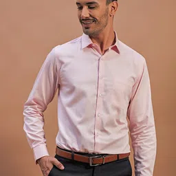 THINC Men Spread Collar Textured Cotton Formal Shirt-picture-8