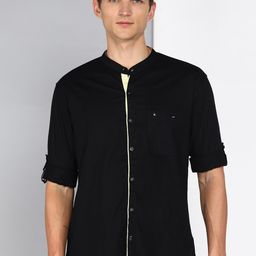 Kuons Avenue Men Black Smart Slim Fit Opaque Casual Shirt-image-96