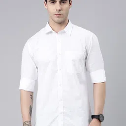 THE SOUL PATROL Smart Slim Fit Spread Collar Cotton Casual Shirt-picture-0