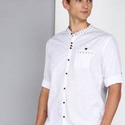 Kuons Avenue Men White Smart Slim Fit Opaque Casual Shirt-image-97