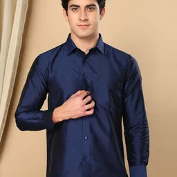 TATTVA Men Classic Slim Fit Spread Collar Solid Casual Shirt-image-63