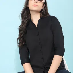 Crimsoune Club Women Classic Slim Fit Opaque Casual Shirt-picture-27