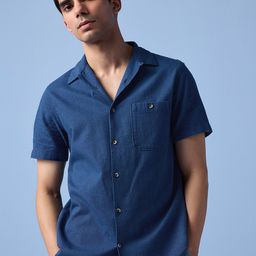 Andamen Men Premium Slim Fit Dobby Half Sleeve Resort Collar Shirt-image-41